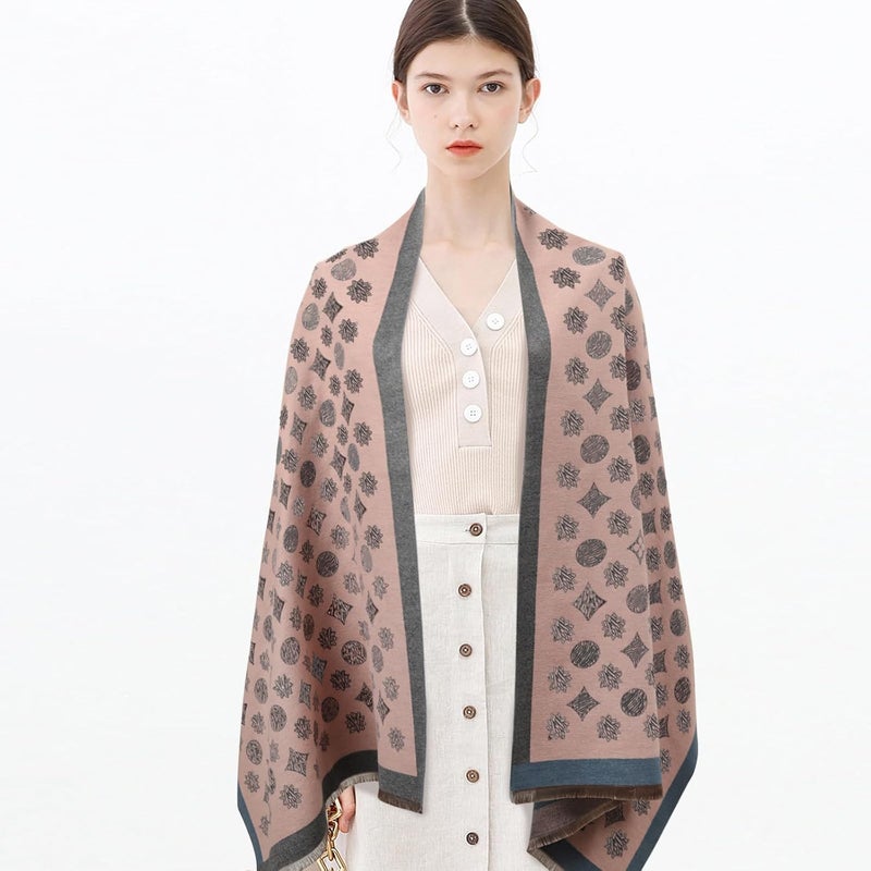 EXTREE Scarfs for Women Pashmina Silky Shawl Wrap for Evening Dressing Blanket Open Front Poncho Cape - Image 5